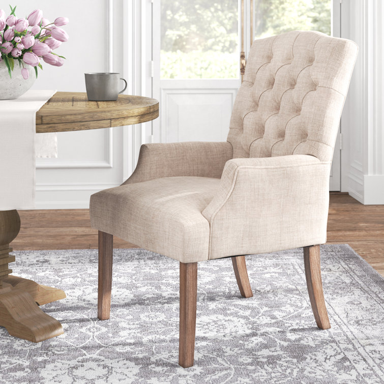 Kelly Clarkson Home Lila Tufted Linen Arm Chair & Reviews Wayfair